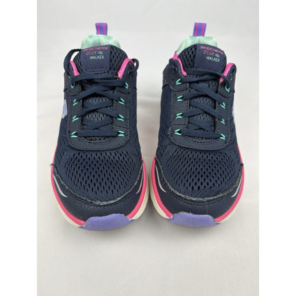 SKECHERS D'LUX WALKER Infinite Motion Mesh Shoes Navy Blue Pink Womens Size US 7 - Picture 9 of 16